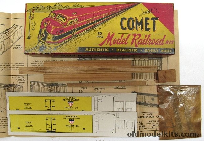 Comet 1/87 40' Billboard Reefer ART American Refrigerator Transit Co. - Wood Sheathed Refrigerator Car Craftsman Kit, R6 plastic model kit